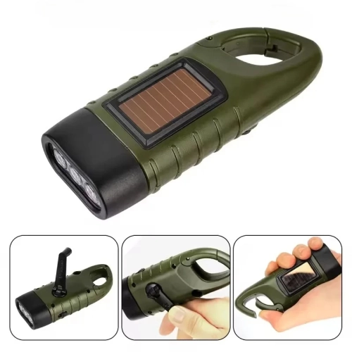 Outdoor LED Hand Pressing Dynamo Solar Crank Power F...