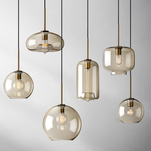 Modern Nordic hanging loft  Glass lustre Pendant Lig...