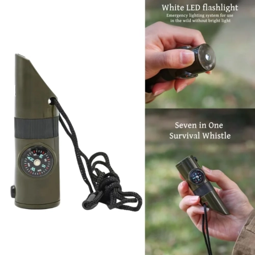Multi-Function Survival Whistle with Compass & T...