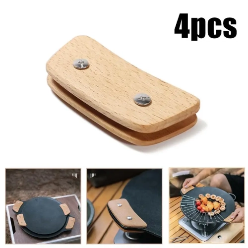 Wooden BBQ Pan Handle Anti Scald Heat Resistant Insu...