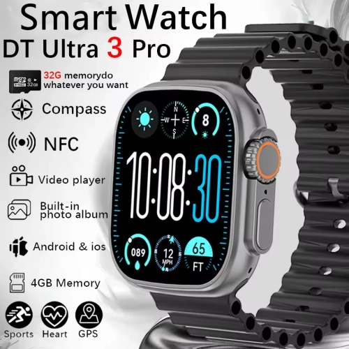 DT Ultra 3 Smartwatch Amoled Screen 4GB MP3 MP4 Play...