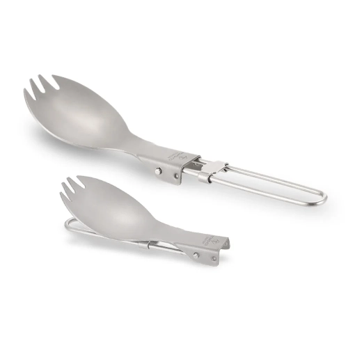 TOMSHOO Titanium Folding Spork Outdoor Camping Hikin...
