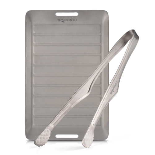 Titanium Camping Grill Pan & BBQ Tongs Set Porta...