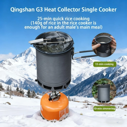 G3 Ultralight Heat Collector Pot 600ml Outdoor Hikin...
