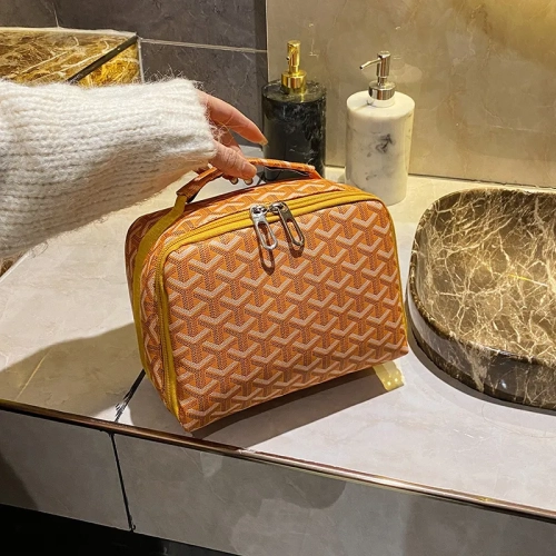 Large Travel Cosmetic Bag for Women Leather Makeup O...