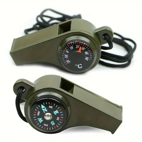 3-in-1 Emergency Survival Whistle with Compass &...