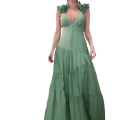 2026 Autumn New Elegant Solid Color Beach Maxi Dress