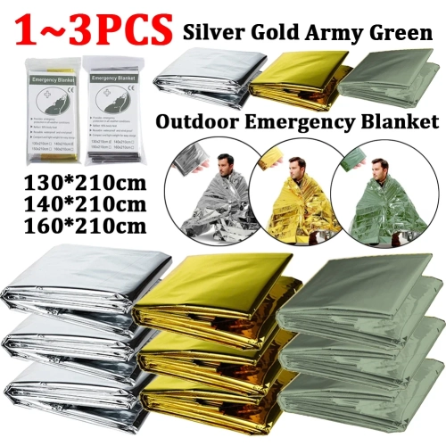 1-3PCS Outdoor Emergency Survival Blanket Waterproof...