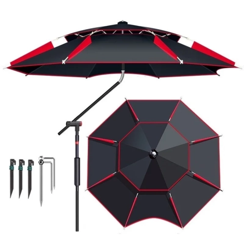 Outdoor Parasol Fishing Umbrella Double Layer Waterp...