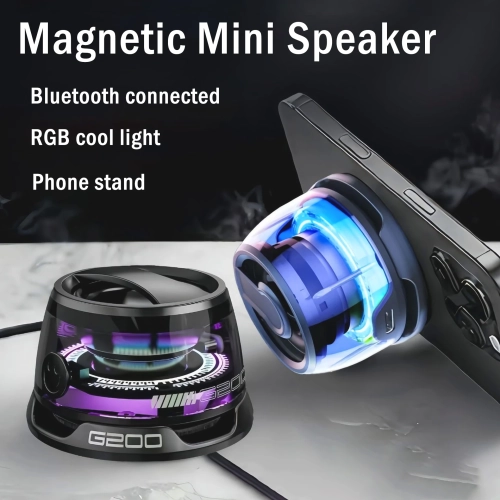 Mini Bluetooth Speaker Portable Phone Holder RGB Lig...