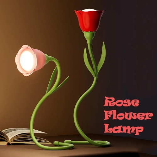 Rechargeable Rose LED Desk Lamp Bendable Dimmable Fl...