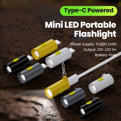 Type-c Flashlight Plugs in  Mini LED Illumination Li...