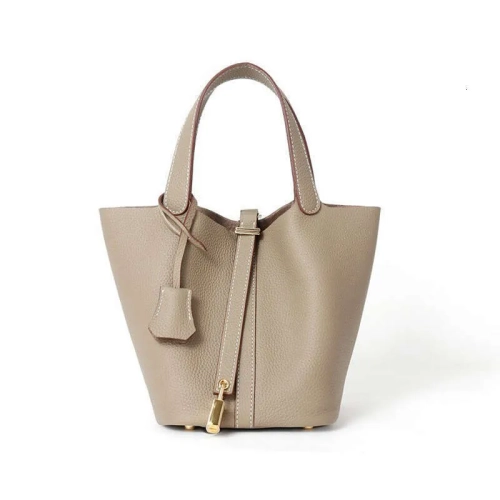 2025 New Bucket Tote Genuine Leather Handbag Mommy B...