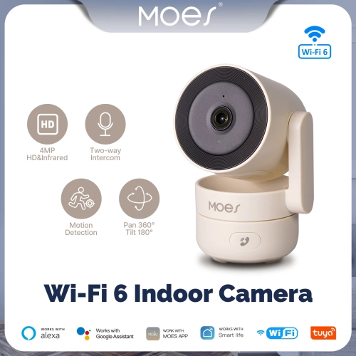 MOES Tuya Wi-Fi 6 Smart Indoor 4MP HD Security Pan/T...