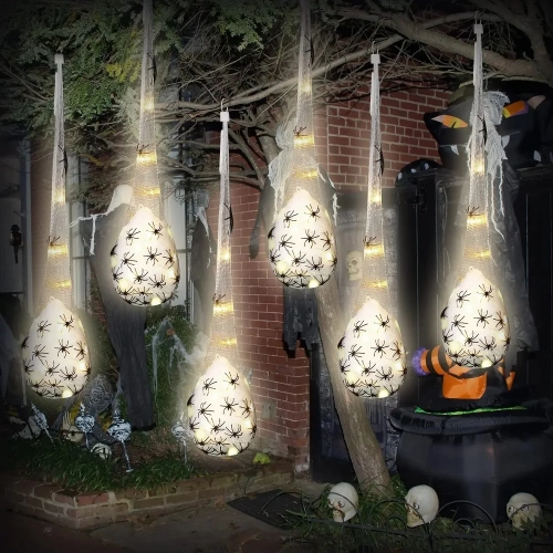 Halloween Decoration Hanging Light up Spider Egg Sac...