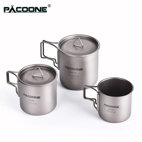 PACOONE Camping Mug Titanium Cup Tourist Tableware P...