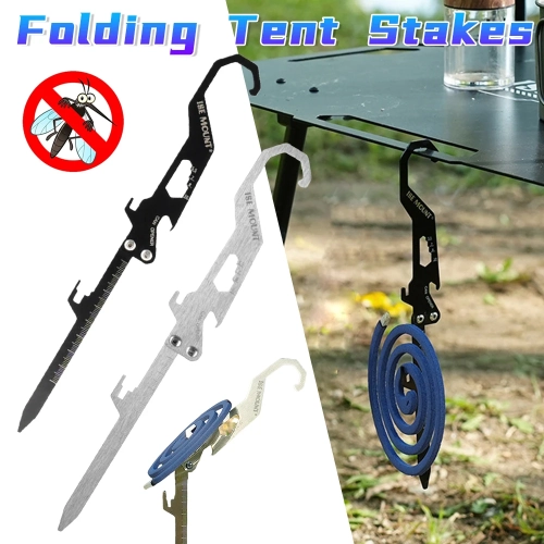 Foldable Camping Stakes Multifunctional Outdoor Tarp...