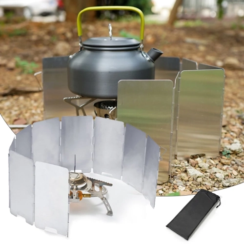 Outdoor Stove Wind Shield Camping Windscreen 9 Plate...