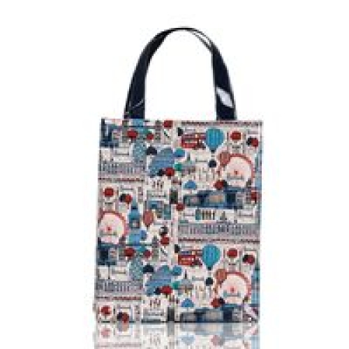 London Style PVC Reusable Shopping Bag Women's Eco F...