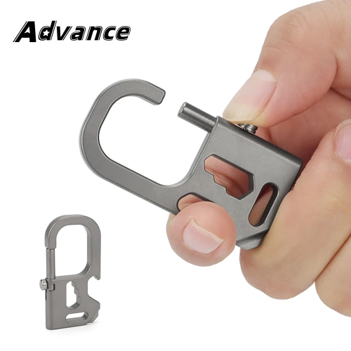 Titanium Alloy Buckle Keychain Multi Functional Scre...