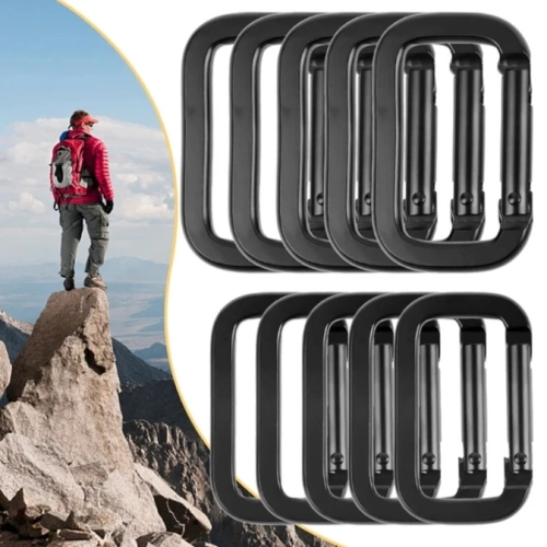 1/5pcs Square-Ring Carabiner Buckles Spring Carabine...
