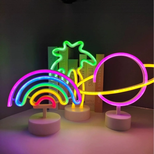 Battery/USB Power LED Neon Sign Light Holiday Flamin...