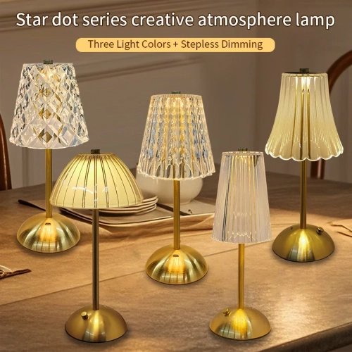 Crystal LED Table Lamp Touch Sensor Desktop Night Li...