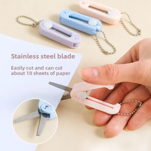 Mini Portable Scissors Simple Folding Paper Cutter S...