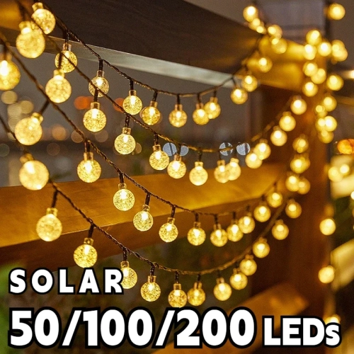 2024 New Solar Crystal Globe LED String Lights LED S...