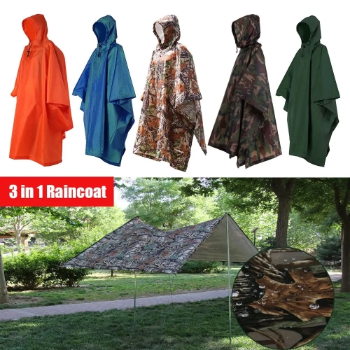 3 in 1 Raincoat Backpack Rain Cover Rain Coat Hood H...