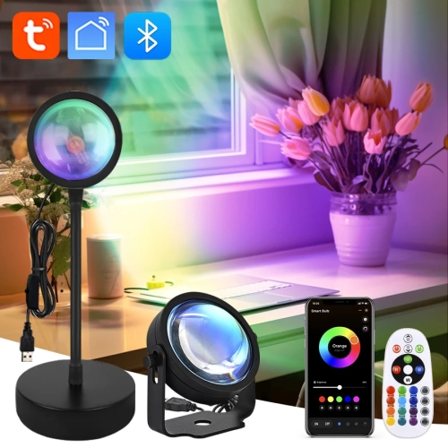 Smart Sunset Lamp Tuya USB Sunset Projector Light RG...
