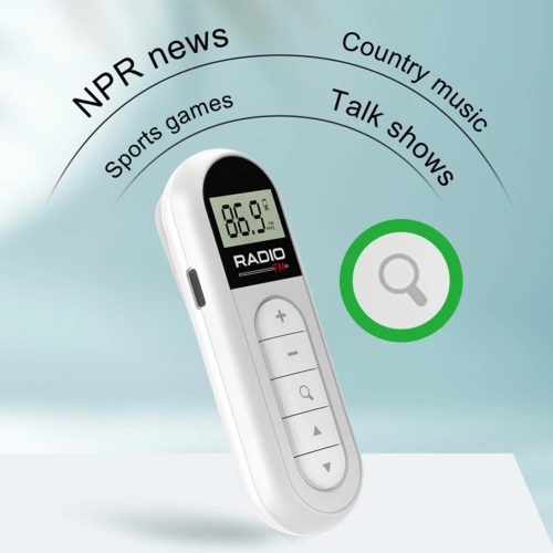 FM Radio Backlight LCD Display Mini Pocket Clip Radi...