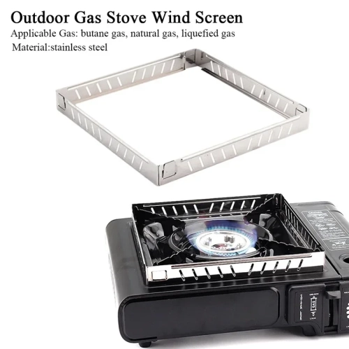 Outdoor Gas Stove Wind Screen Stainless Steel Foldab...