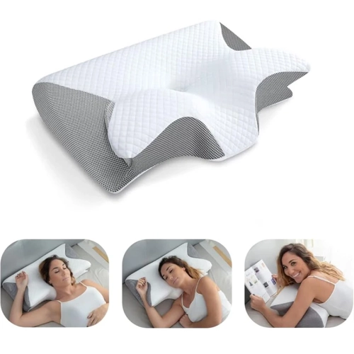 1pc Memory Foam Cervical Pillow, 2 in 1 Ergonomic Co...