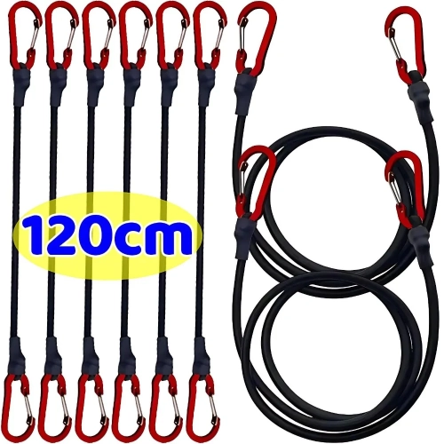 Heavy Duty Bungee Cord 8mm with Alloy Hooks Adjustab...