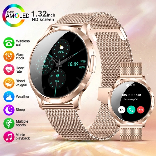 LIGE 2025 New Smart Watch For Women AMOLED Screen Wa...