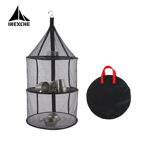 Outdoor Camping Folding Circular Mesh Dryer Net Port...