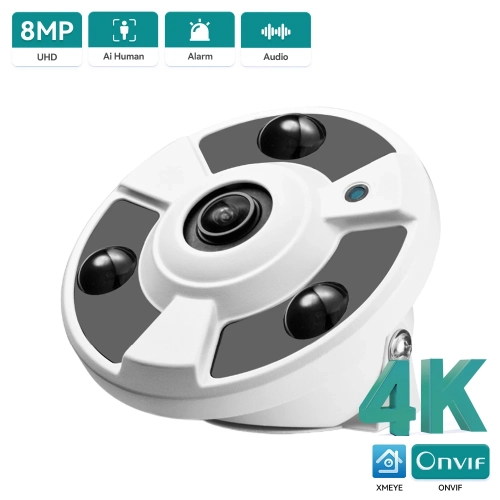 8MP 4K IP Camera 1.7MM Fisheye Lens 5MP Panoramic IP...