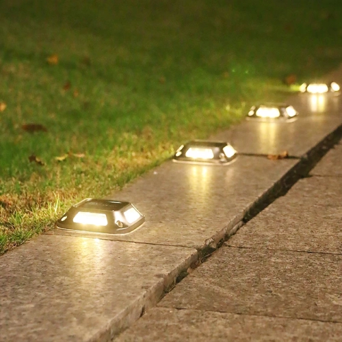 4PCS Solar Dock Lights 8LEDs Deck Driveway Light Out...