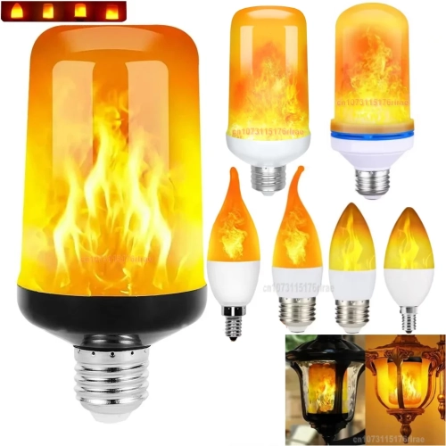 B22 E27 LED Flame Light Bulbs 4 Modes Party LED Flam...