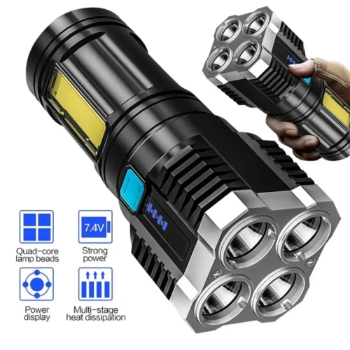 Versatile LED High-Beam Flashlight USB Rechargeable ...