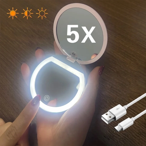 1X/5X Magnifying Travel Folding Compact Pocket Makeu...