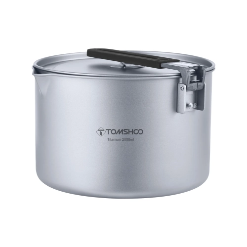 Tomshoo Portable 2L Camping Titanium Pot w Lid Colla...