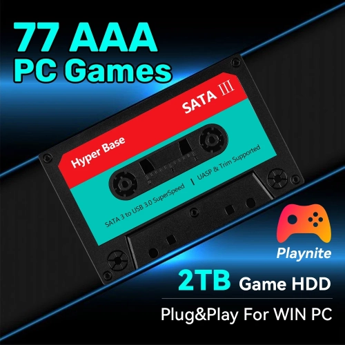 2TB Game Hard Drive With 77 PC Games AAA Games Plug ...