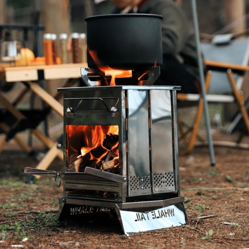 Camping Wood Burning Stove Portable Folding Camp Sto...