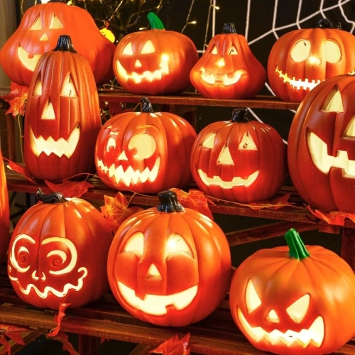 1Pc Decorative Pumpkin Halloween Props Lantern Decor...
