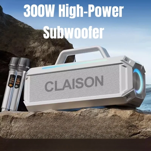 300W Karaoke Machine with Two Wireless Microphones, ...