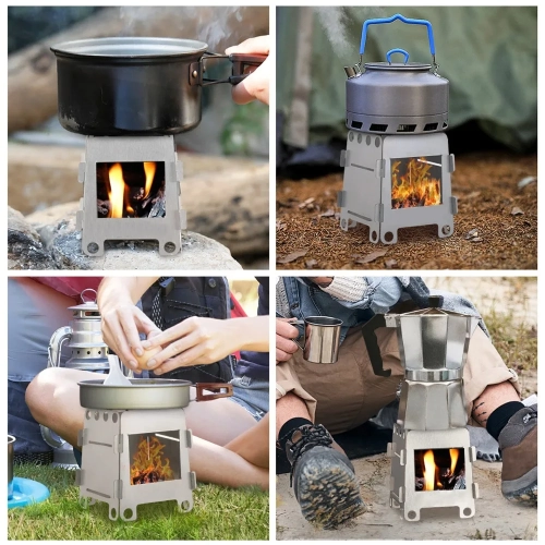 Camping Furnace Wood Stove Alcohol Stove Stainless S...