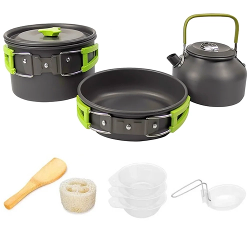 Outdoor camping cooking set hard aluminum alloy outd...