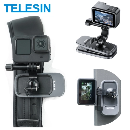 TELESIN 360° Rotation Magnetic Backpack Clip Clamp M...